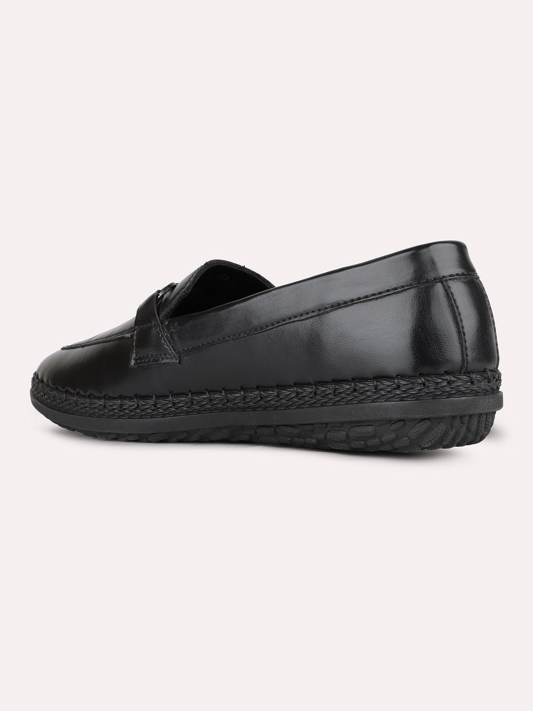 Women Black Casual Solid Pattern Pointed Loafers