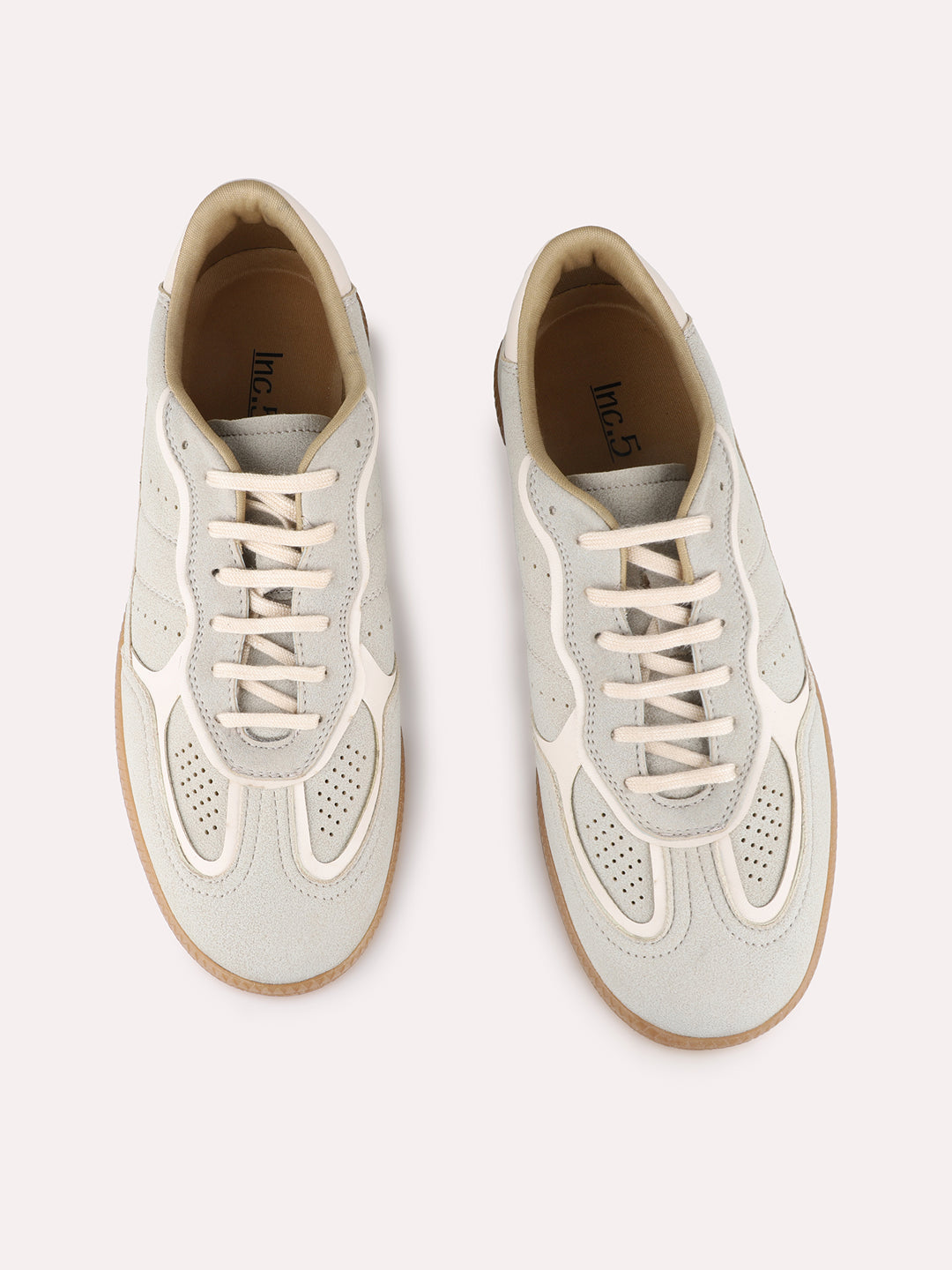 Women Beige Casual Wear Solid Pointed Sneakers