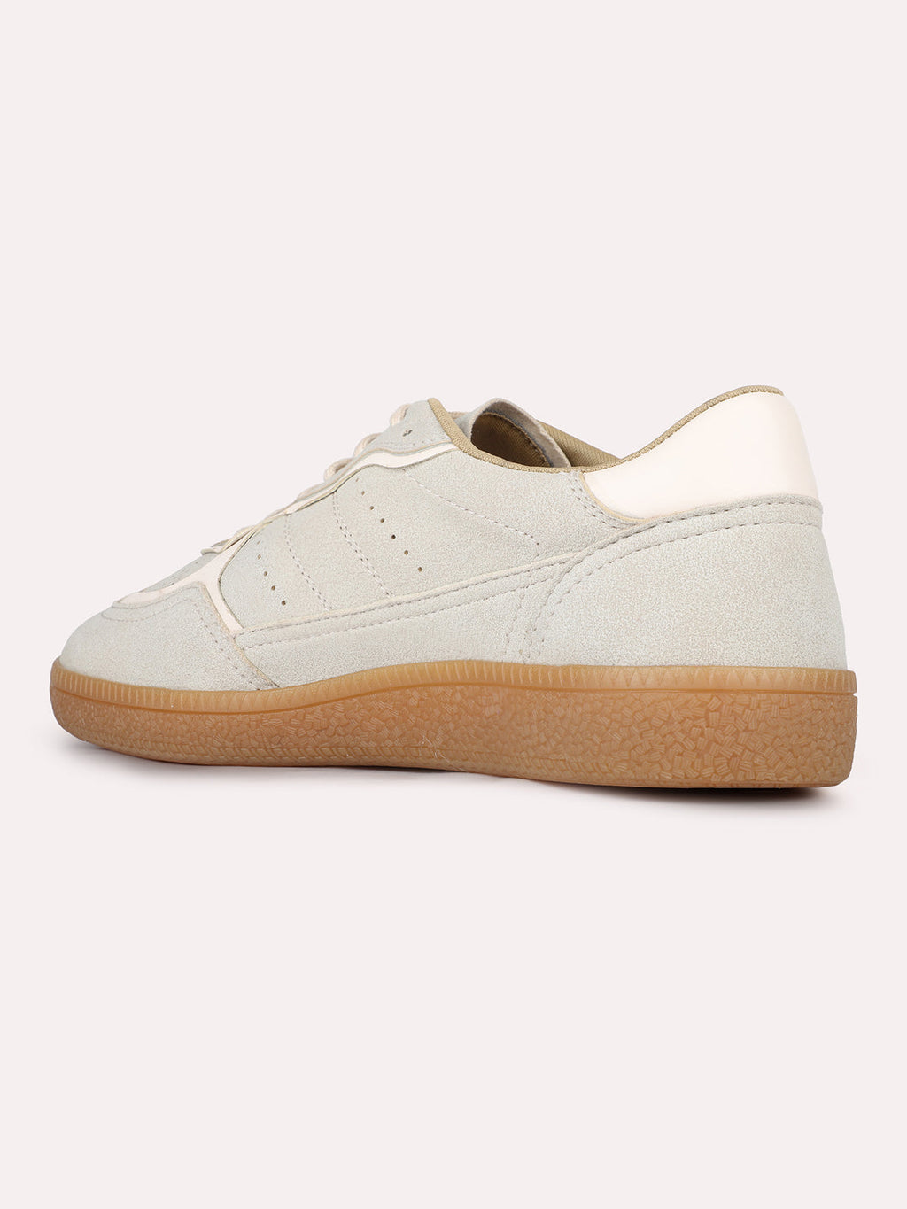 Women Beige Casual Wear Solid Pointed Sneakers