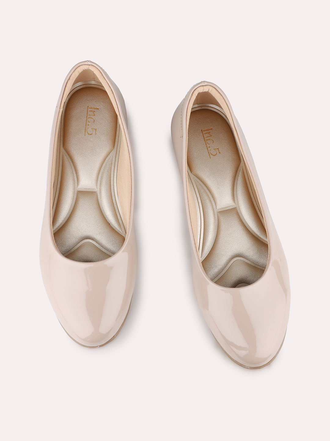 Women Nude Casual Solid Pointed Flat Ballerinas
