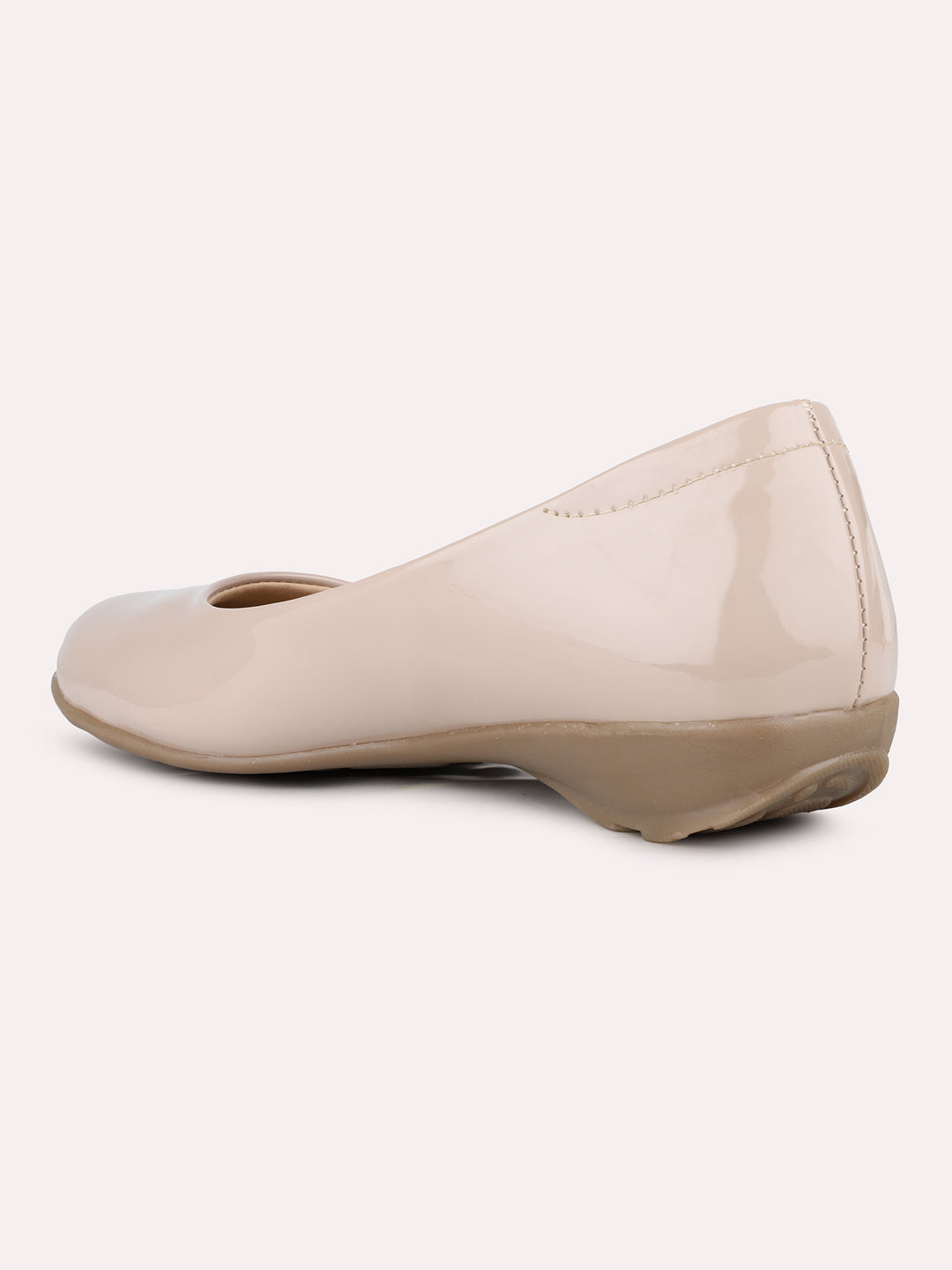 Women Nude Casual Solid Pointed Flat Ballerinas