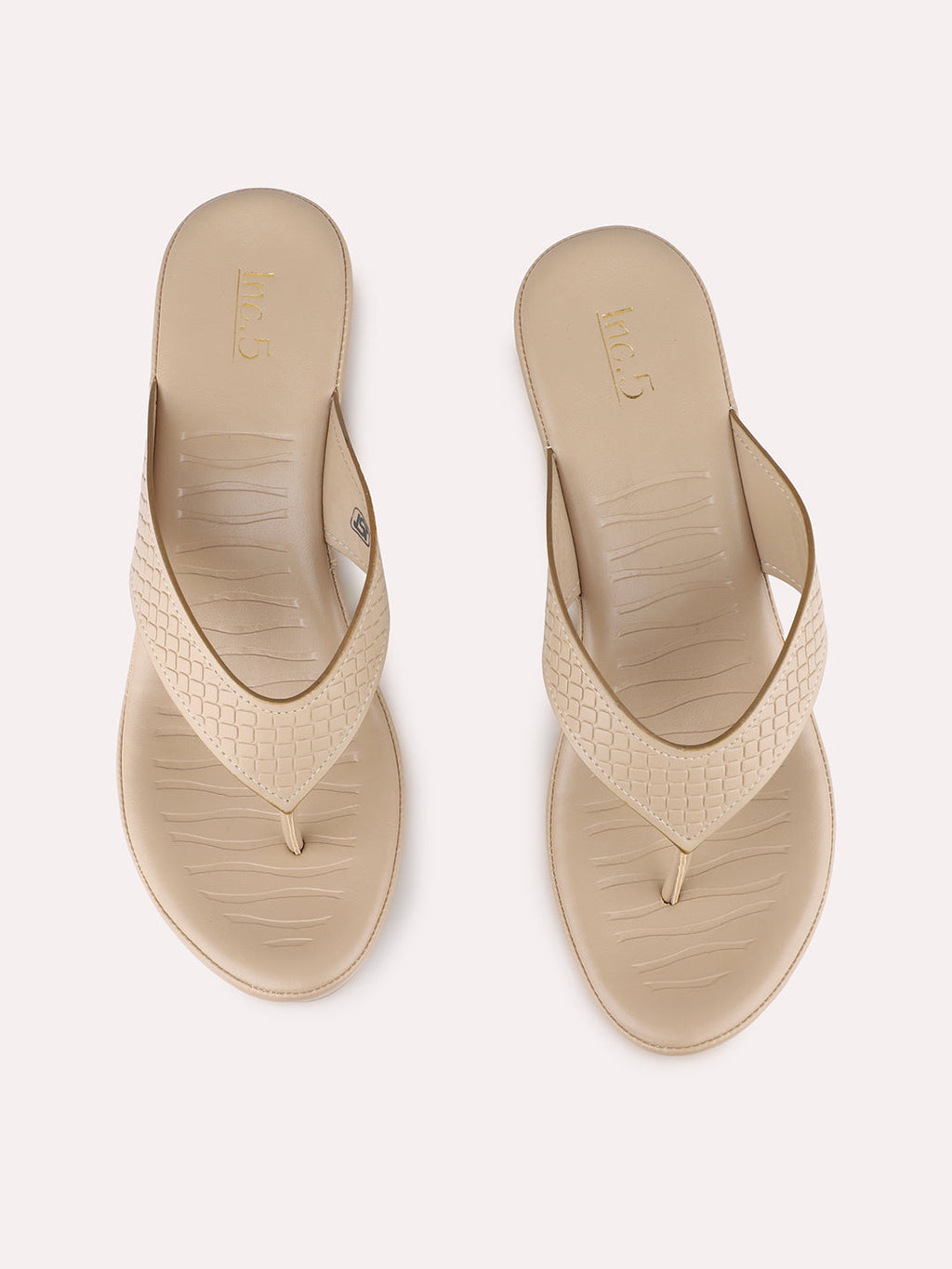 Women Beige Party Wear Printed Pointed Block Heel Sandals