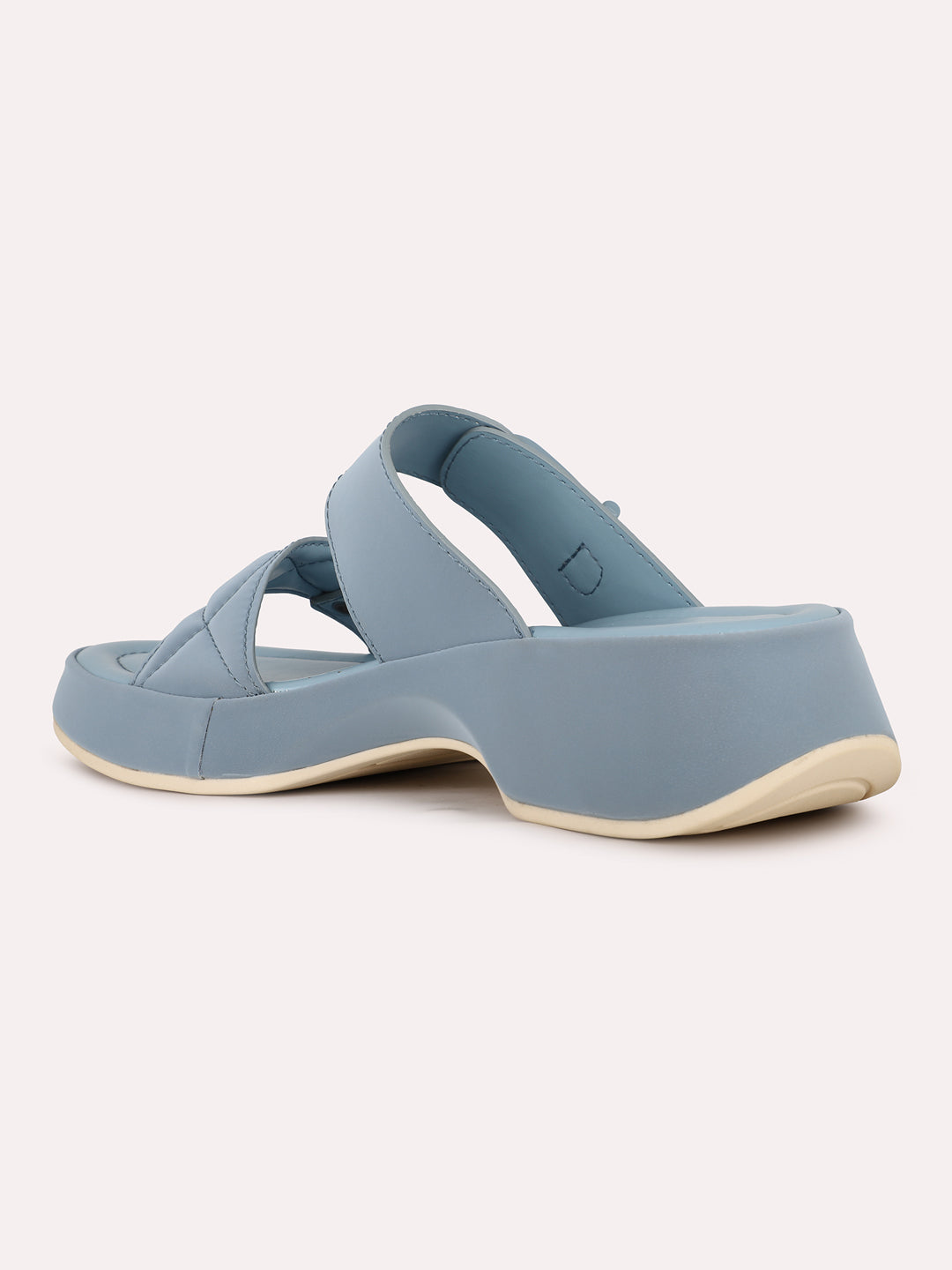 Women Blue Party Wear Solid Pointed Platform Heel Sandals